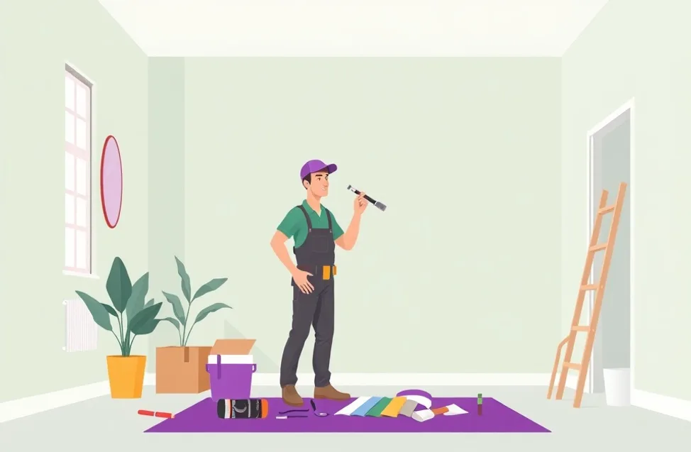 Intérieur rénové après travaux de peinture à Écully